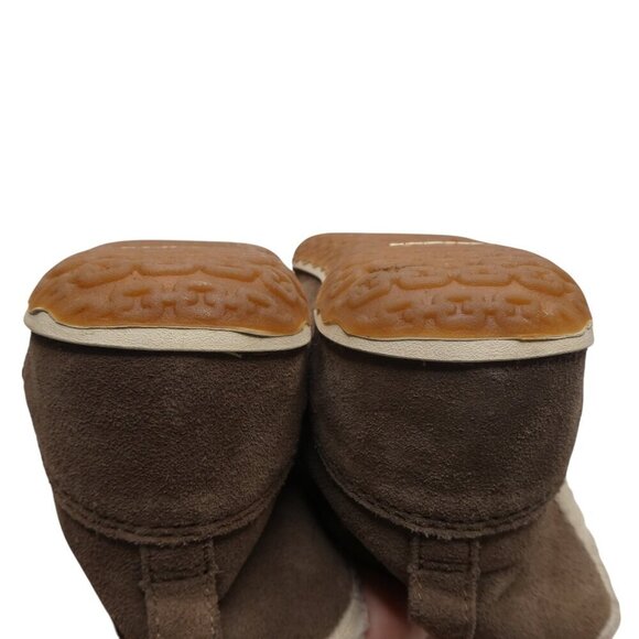 LL Bean Brown Suede Fleece Lined Mountain Slipper Boot Mocs WOmens 10 - Picture 11 of 13